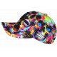 Casquette Tête de Mort Noire et Rose Streetwear NY Baseball Skull CASQUETTES Hip Hop Honour