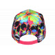 Casquette Tête de Mort Noire et Rose Streetwear NY Baseball Skull CASQUETTES Hip Hop Honour