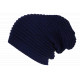 Bonnet Long Bleu Marine Rasta Oversize en Laine Tendance Karpher BONNETS Nyls Création
