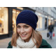 Bonnet Long Bleu Marine Rasta Oversize en Laine Tendance Karpher BONNETS Nyls Création