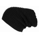 Bonnet Long Noir en Laine Style Rasta Oversize Tendance Karpher BONNETS Nyls Création