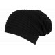 Bonnet Long Noir en Laine Style Rasta Oversize Tendance Karpher BONNETS Nyls Création