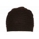 Bonnet Long Marron en Laine Style Rasta Oversize Tendance Karpher BONNETS Nyls Création