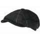 Beret Casquette Gavroche Grise Irlandaise à Chevrons en Laine Gurwal CASQUETTES Nyls Création