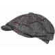 Beret Casquette Gavroche Gris Clair Irlandaise à Chevrons en Laine Gurwal CASQUETTES Nyls Création