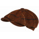 Beret Casquette Gavroche Orange Irlandaise à Chevrons en Laine Gurwal CASQUETTES Nyls Création