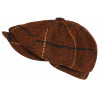 Beret Casquette Gavroche Orange Irlandaise à Chevrons en Laine Gurwal