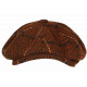 Beret Casquette Gavroche Orange Irlandaise à Chevrons en Laine Gurwal CASQUETTES Nyls Création