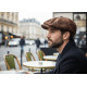 Beret Casquette Gavroche Orange Irlandaise à Chevrons en Laine Gurwal CASQUETTES Nyls Création