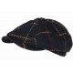 Beret Casquette Gavroche Bleu Marine Irlandaise à Chevrons en Laine Gurwal CASQUETTES Nyls Création
