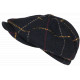 Beret Casquette Gavroche Bleu Marine Irlandaise à Chevrons en Laine Gurwal CASQUETTES Nyls Création