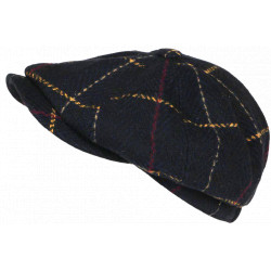 Beret Casquette Gavroche Bleu Marine Irlandaise à Chevrons en Laine Gurwal CASQUETTES Nyls Création
