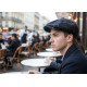 Beret Casquette Gavroche Bleu Marine Irlandaise à Chevrons en Laine Gurwal CASQUETTES Nyls Création