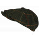 Beret Casquette Gavroche Verte Irlandaise à Chevrons en Laine Gurwal CASQUETTES Nyls Création