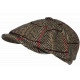 Beret Casquette Gavroche Marron Irlandaise à Chevrons en Laine Gurwal CASQUETTES Nyls Création