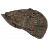 Beret Casquette Gavroche Marron Irlandaise à Chevrons en Laine Gurwal