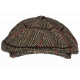 Beret Casquette Gavroche Marron Irlandaise à Chevrons en Laine Gurwal CASQUETTES Nyls Création