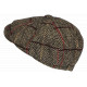 Beret Casquette Gavroche Marron Irlandaise à Chevrons en Laine Gurwal CASQUETTES Nyls Création
