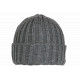 Bonnet NY Gris et Noir en Laine Tendance Doublure Polaire Greenport BONNETS Nyls Création