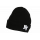 Bonnet NY Noir et Blanc en Laine à revers Doublure Polaire Aurora BONNETS Nyls Création