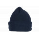 Bonnet NY Bleu et Blanc en Laine à revers Doublure Polaire Aurora BONNETS Nyls Création