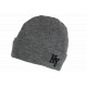 Bonnet NY Gris et Noir en Laine à revers Doublure Polaire Aurora BONNETS Nyls Création