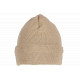 Bonnet NY Beige et Noir en Laine à revers Doublure Polaire Aurora BONNETS Nyls Création