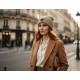 Bonnet NY Beige et Noir en Laine à revers Doublure Polaire Aurora BONNETS Nyls Création