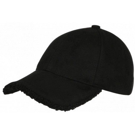 Casquette Daim Fourrure Noire Tendance en Suedine Neltey Baseball CASQUETTES Nyls Création