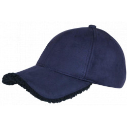 Casquette Daim Fourrure Bleue Marine Tendance en Suedine Neltey Baseball CASQUETTES Nyls Création