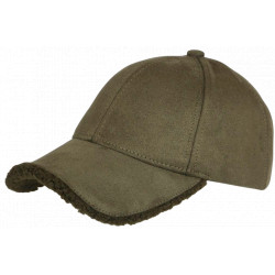 Casquette Daim Fourrure Vert Kaki Tendance en Suedine Neltey Baseball CASQUETTES Nyls Création