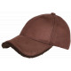 Casquette Daim Fourrure Marron Tendance en Suedine Neltey Baseball CASQUETTES Nyls Création