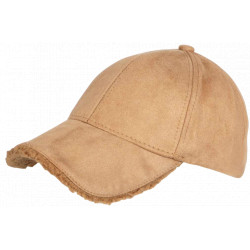 Casquette Daim Fourrure Beige Tendance en Suedine Neltey Baseball CASQUETTES Nyls Création