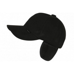 Casquette cache oreille noire en Polaire Chaude et Confort Wylfor CASQUETTES Nyls Création
