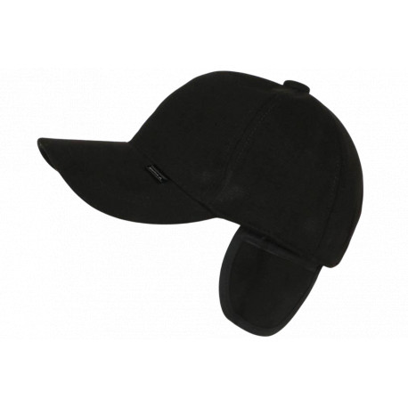 Casquette cache oreille noire en Polaire Chaude et Confort Wylfor CASQUETTES Nyls Création