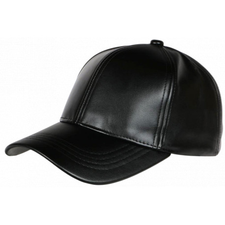 Casquette Cuir Noir Tendance et Fashion Leather Baseball Follky CASQUETTES Nyls Création