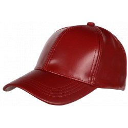 Casquette Cuir Rouge Tendance et Fashion Leather Baseball Follky CASQUETTES Nyls Création