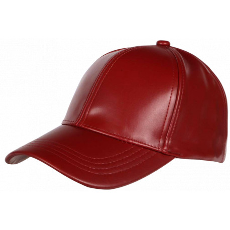 Casquette Cuir Rouge Tendance et Fashion Leather Baseball Follky CASQUETTES Nyls Création