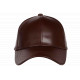 Casquette Cuir Marron Chocolat Tendance Fashion Leather Baseball Follky CASQUETTES Nyls Création