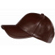 Casquette Cuir Marron Chocolat Tendance Fashion Leather Baseball Follky CASQUETTES Nyls Création