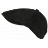 Beret Casquette Gavroche Cuir Noir Suedine Vintage Ajustable Nylro