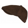Beret Casquette Gavroche Cuir Marron Vintage en Suedine Ajustable Nylro