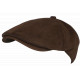Beret Casquette Gavroche Cuir Marron Vintage en Suedine Ajustable Nylro CASQUETTES Nyls Création