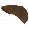 Beret Casquette Gavroche Cuir Marron Clair Rétro en Suedine Ajustable Nylro