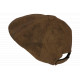 Beret Casquette Gavroche Cuir Marron Clair Rétro en Suedine Ajustable Nylro CASQUETTES Nyls Création