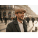 Beret Casquette Gavroche Cuir Marron Clair Rétro en Suedine Ajustable Nylro CASQUETTES Nyls Création