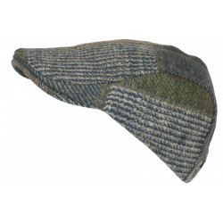 Béret Casquette Bleue et Verte en Laine Patchwork Style Anglais Windsaur CASQUETTES Nyls Création