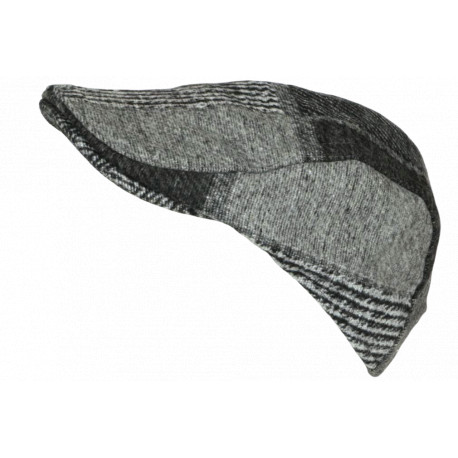 Béret Casquette Grise et Noire en Laine Patchwork Style Anglais Windsaur CASQUETTES Nyls Création