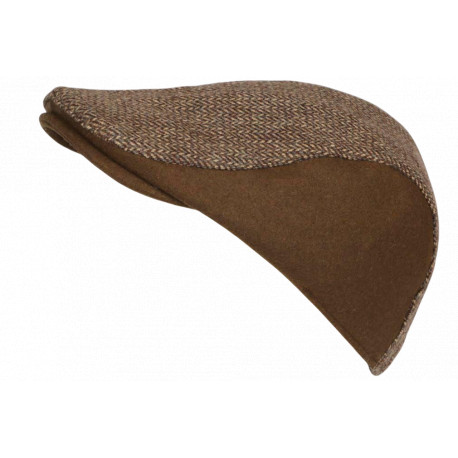 Béret Casquette Marron en Laine Mode Anglaise Tweed Réglable Morytz CASQUETTES Nyls Création