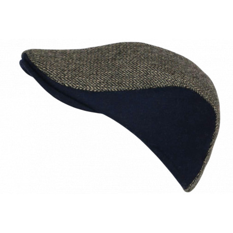 Béret Casquette Bleue marine en Laine Mode Anglaise Tweed Réglable Morytz CASQUETTES Nyls Création